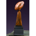 Football Frenzy Award. 10-1/2"h x 3-1/2"w x 3-1/2"d. Copper Finish Resin.
